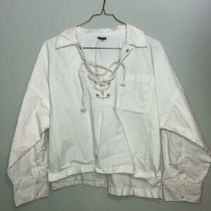 J. Crew nautical lace up top